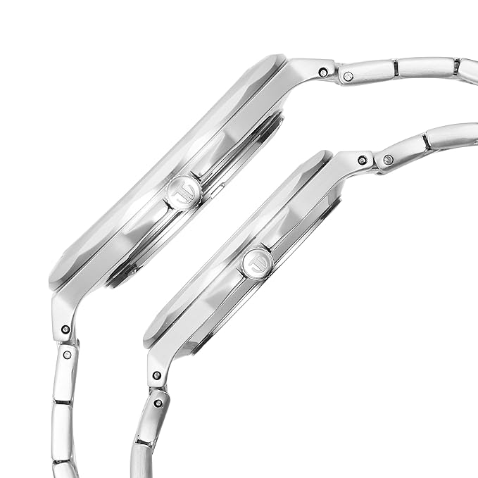 Titan Bandhan Quartz Analog with Date White Dial Two Toned Stainless Steel Strap Watch For Couple