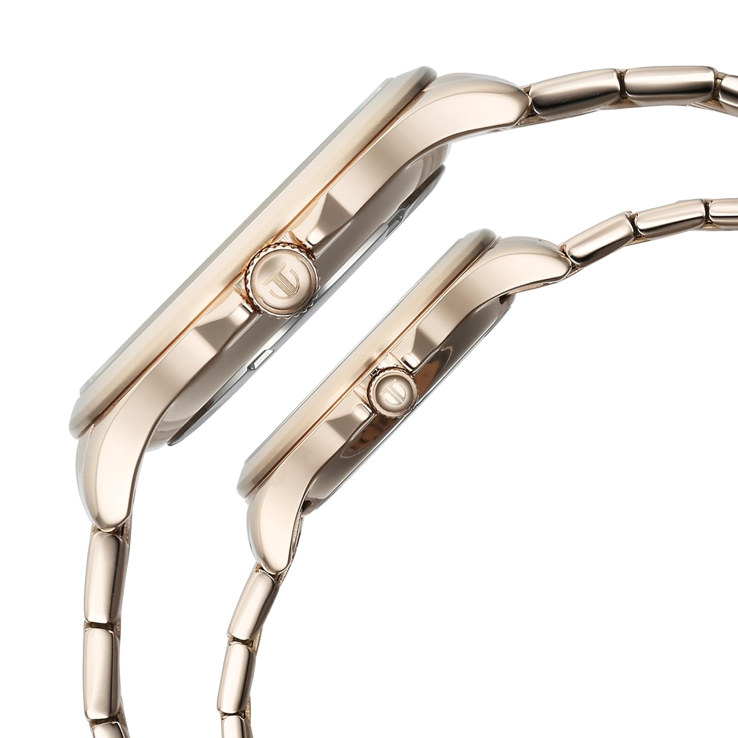 Titan Bandhan Quartz Analog with Date Silver Dial Rose Gold Stainless Steel Strap Watch For Couple