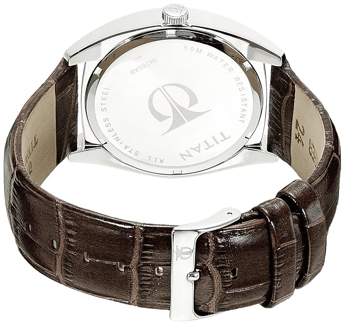 Titan Quartz Analog Brown Dial Leather Strap Watch for Men