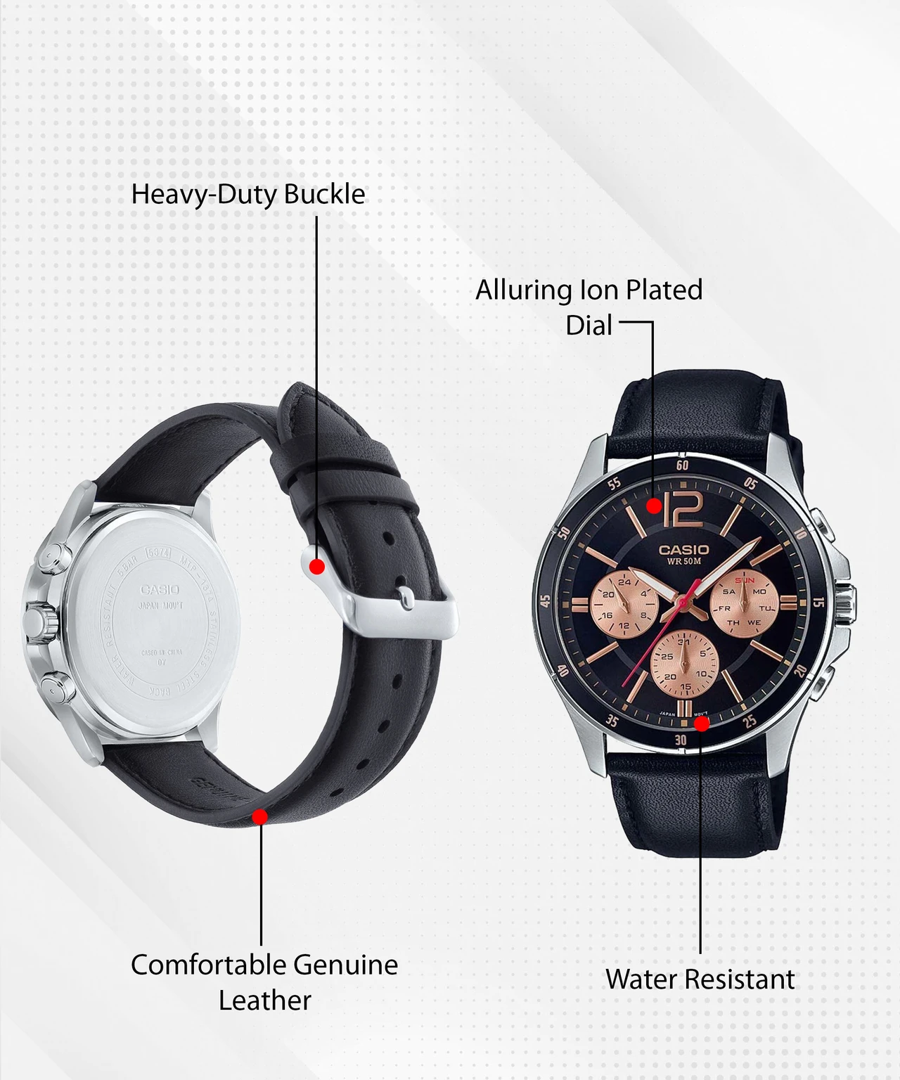 CASIO Enticer Men's Analog Watch  - For Men A1888 (MTP-1374HL-1A2VIF)