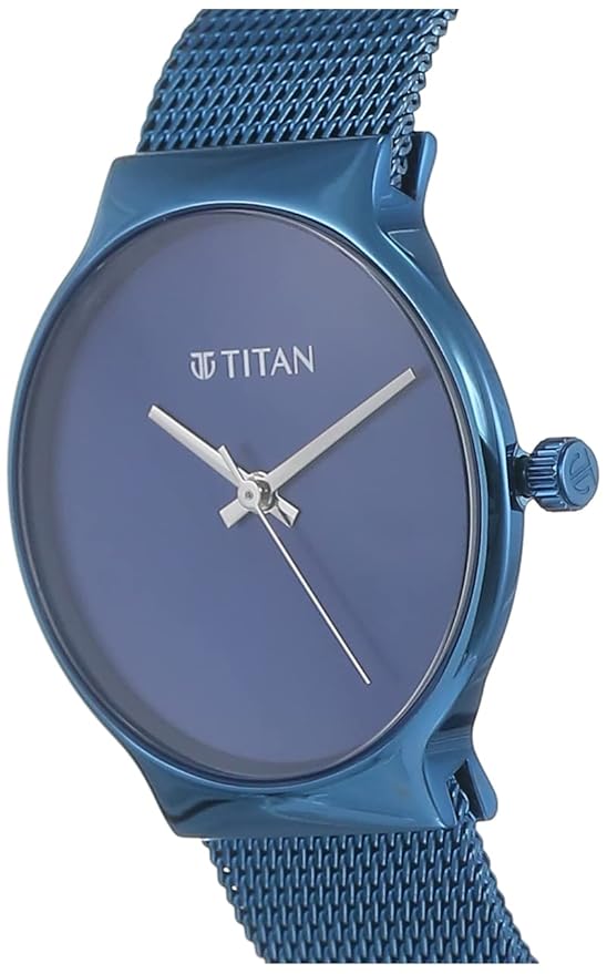 Titan Slimline Blue Dial Analog Metal Strap watch for Women