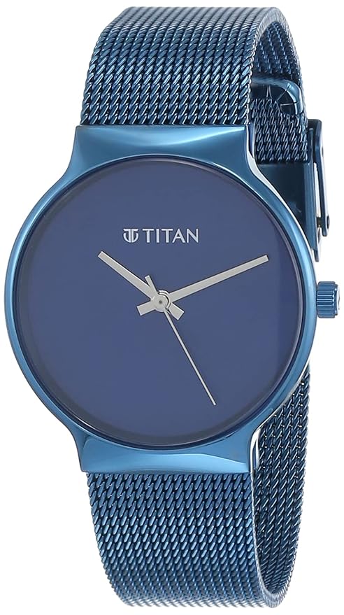 Titan Slimline Blue Dial Analog Metal Strap watch for Women