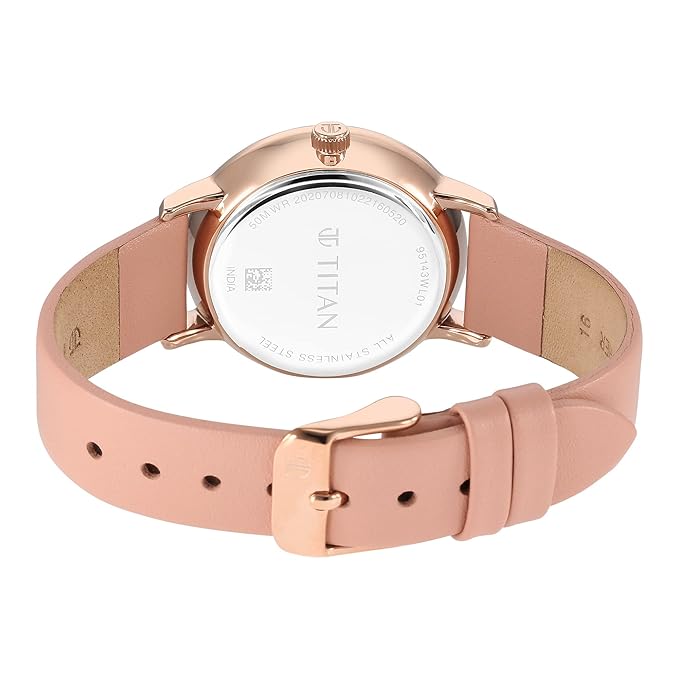 Titan Workwear Slimline Mother Of Pearl Dial Analog Leather Strap Watch for Women