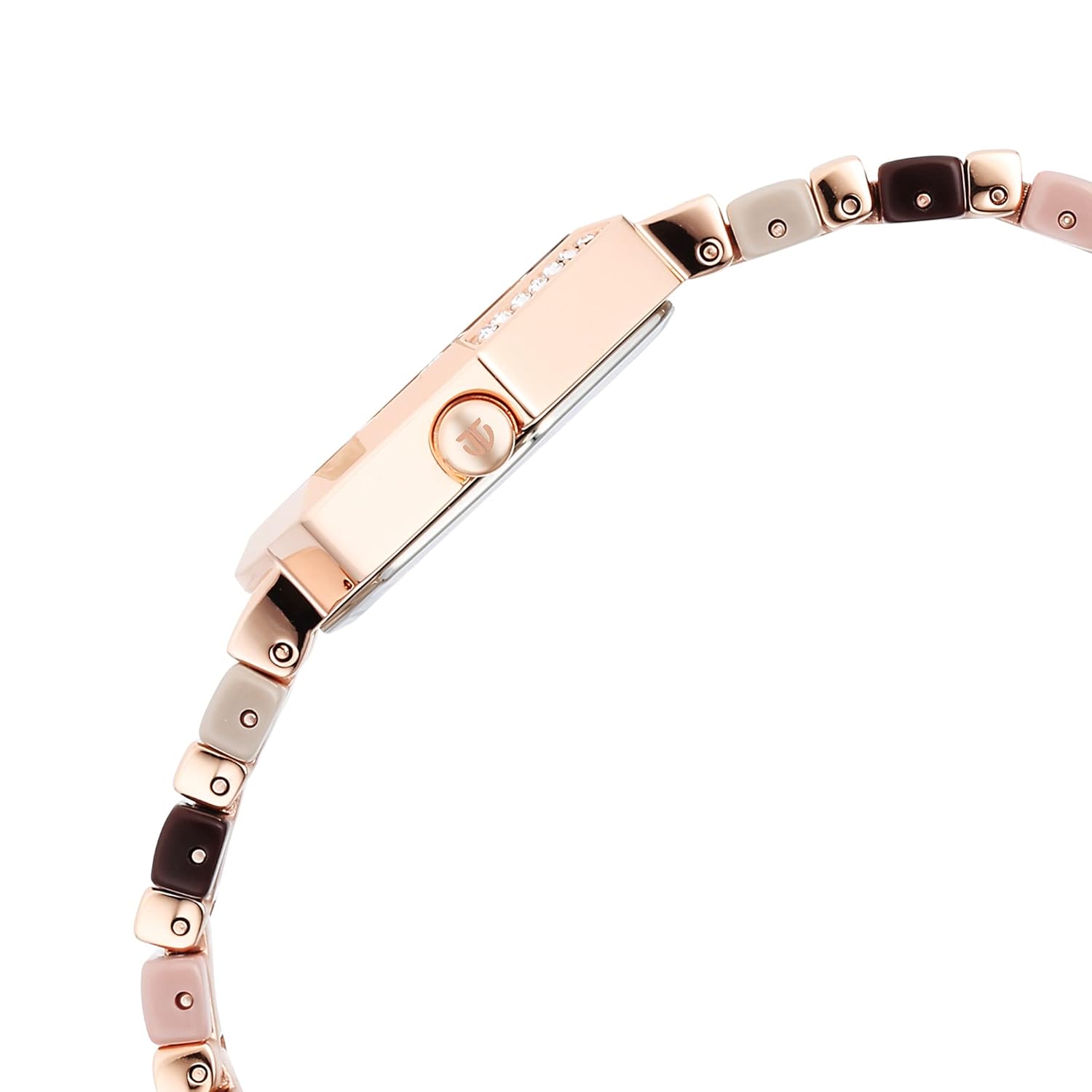 Titan Glitz Rose Gold Dial Analog Metal and Plastic Strap watch for Women