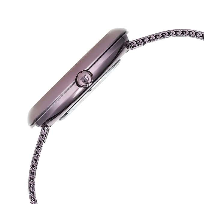 Glitz Purple Dial Stainless Steel Strap Watch for Women