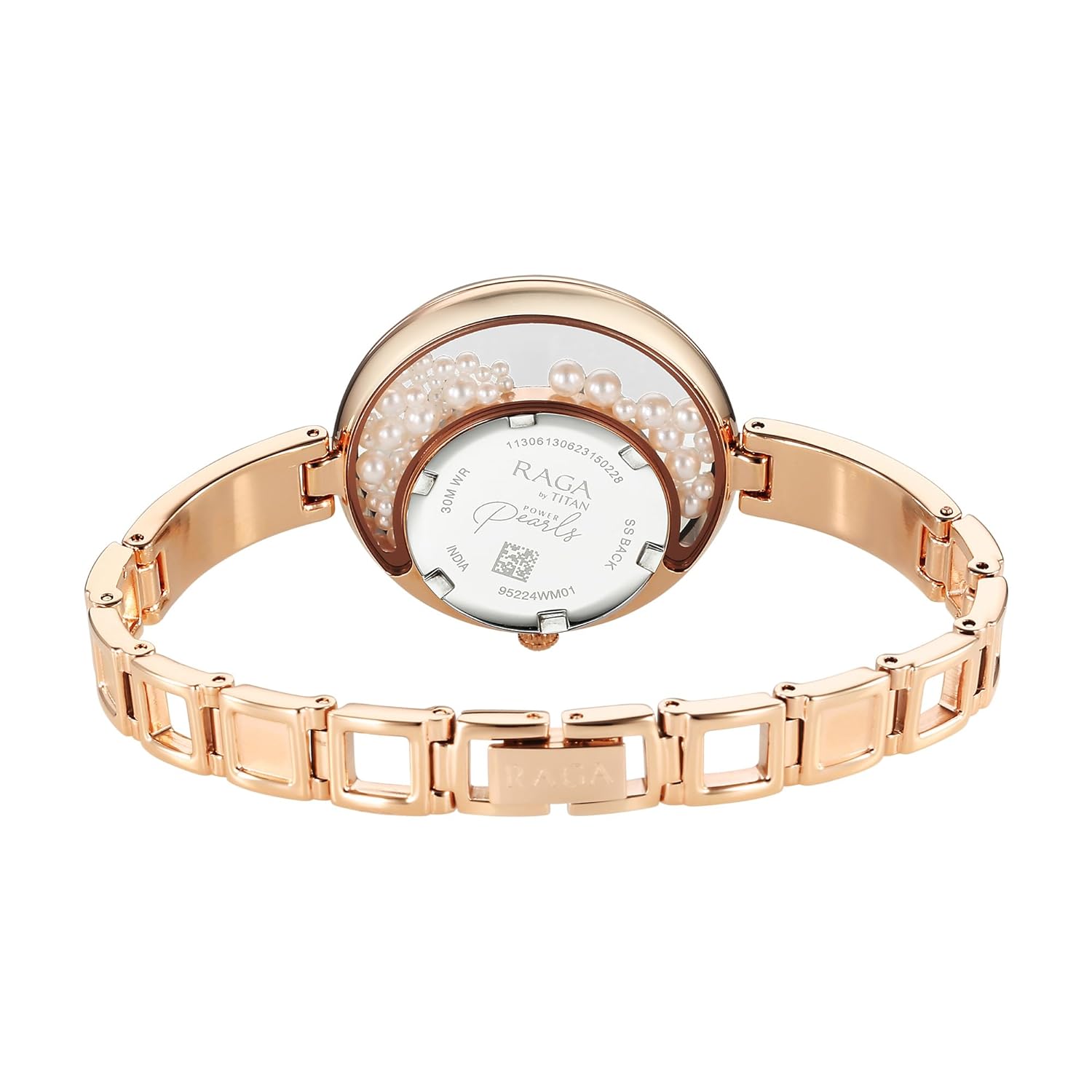 Titan Raga Power Pearls Quartz Analog White Dial with loose pearls Metal Strap Watch for Women