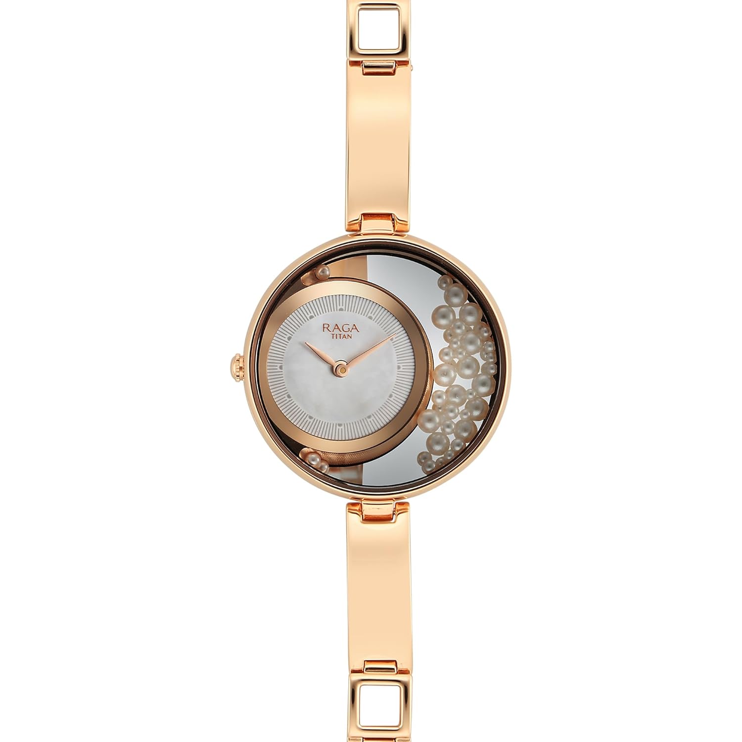 Titan Raga Power Pearls Quartz Analog White Dial with loose pearls Metal Strap Watch for Women