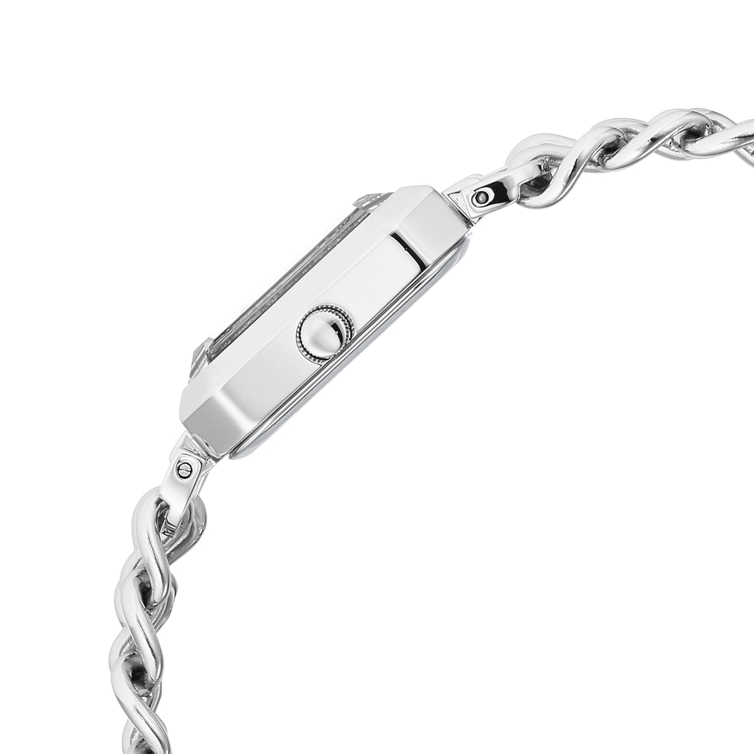 Titan Raga Showstopper Quartz Analog Silver Dial Silver Metal Strap Rectangular Shaped Watch For Women