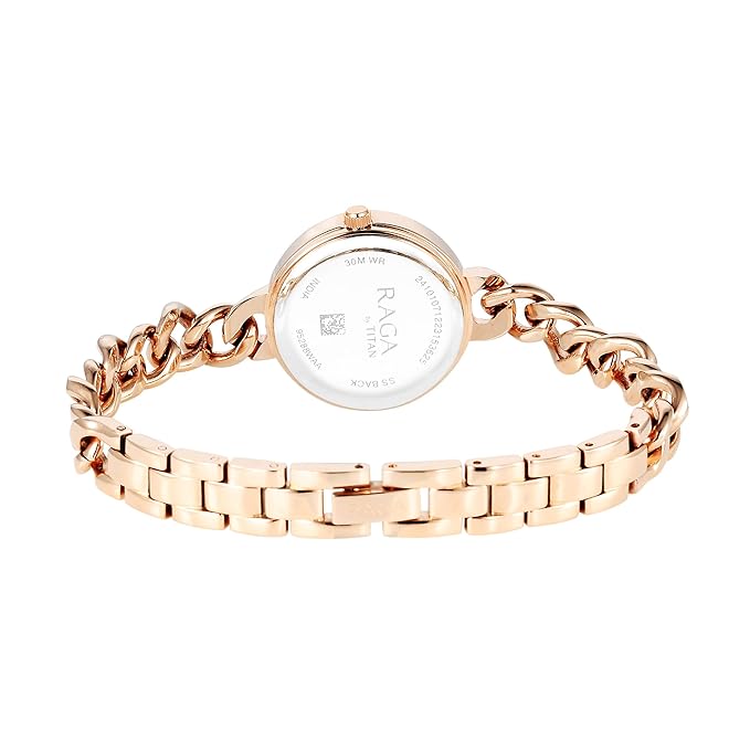 Titan Raga Showstopper Quartz Analog Rose Gold Round Dial Rose Gold Metal Strap Watch For Women