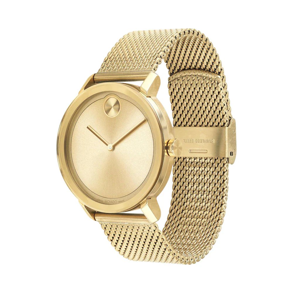 Bold Evolution Men Quartz Gold Dial Analog Stainless Steel Watch