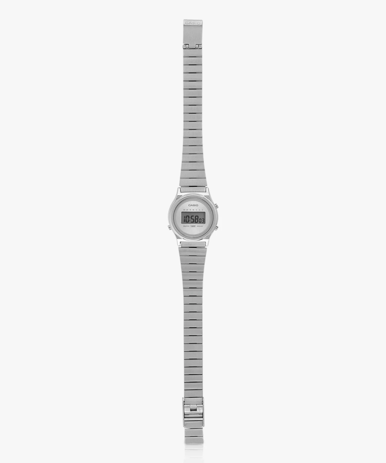Casio Unisex Vintage LA700WE-7ADF Silver Digital Dial Silver Stainless Steel Band A2232