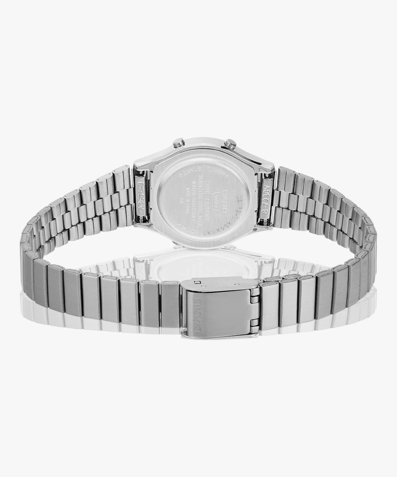 Casio Unisex Vintage LA700WE-7ADF Silver Digital Dial Silver Stainless Steel Band A2232