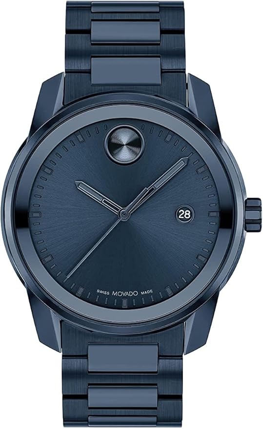 Movado Bold Verso Swiss Qtz Blue Dial Men's Watch | Ionic Plated Dark Blue Steel Material | Blue Color Band
