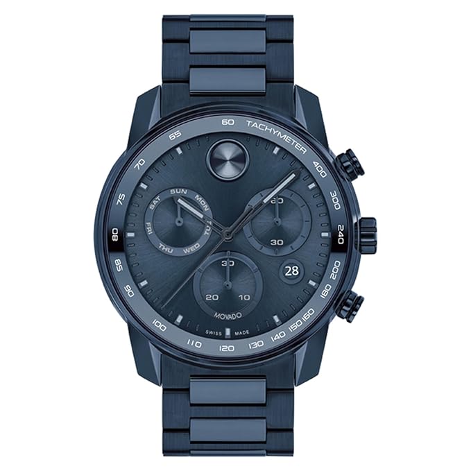 Movado Bold Chronograph Blue Round Dial Men's Watch