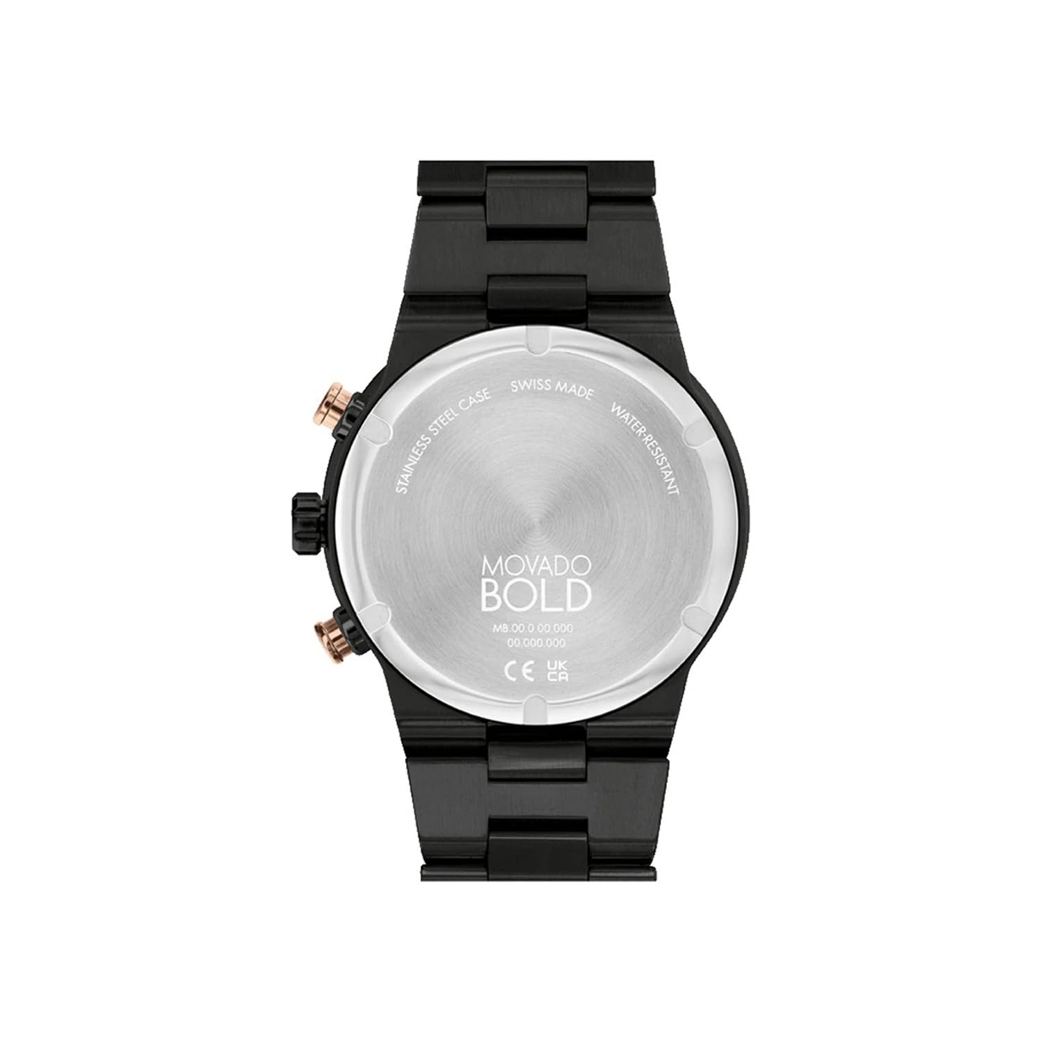 Movado Bold Fusion Swiss Qtz Chrono Bronze Dial Men's Watch | Ionic Plated Black Steel Material | Black Color Band