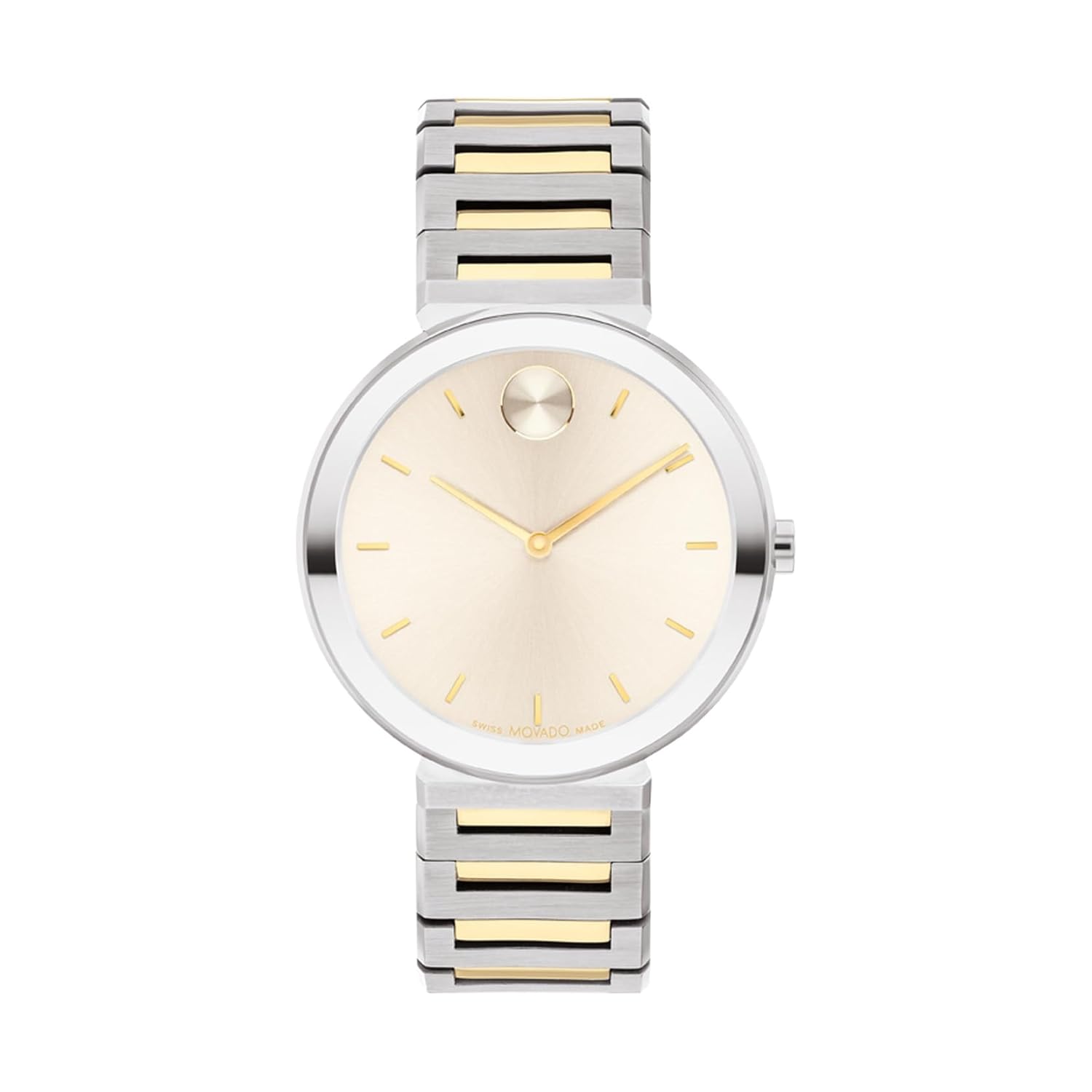 Movado Bold Horizon Swiss Qtz Taupe Dial Women's Watch | Two Tone Stainless Steel Material | Silver Color Band