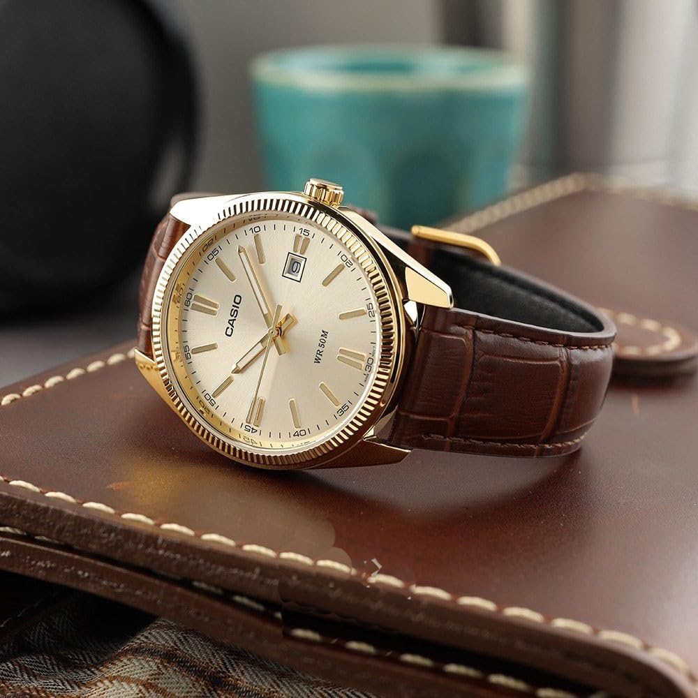 Casio Enticer Men MTP-1302PGL-9AVEF Analog Gold Dial Men