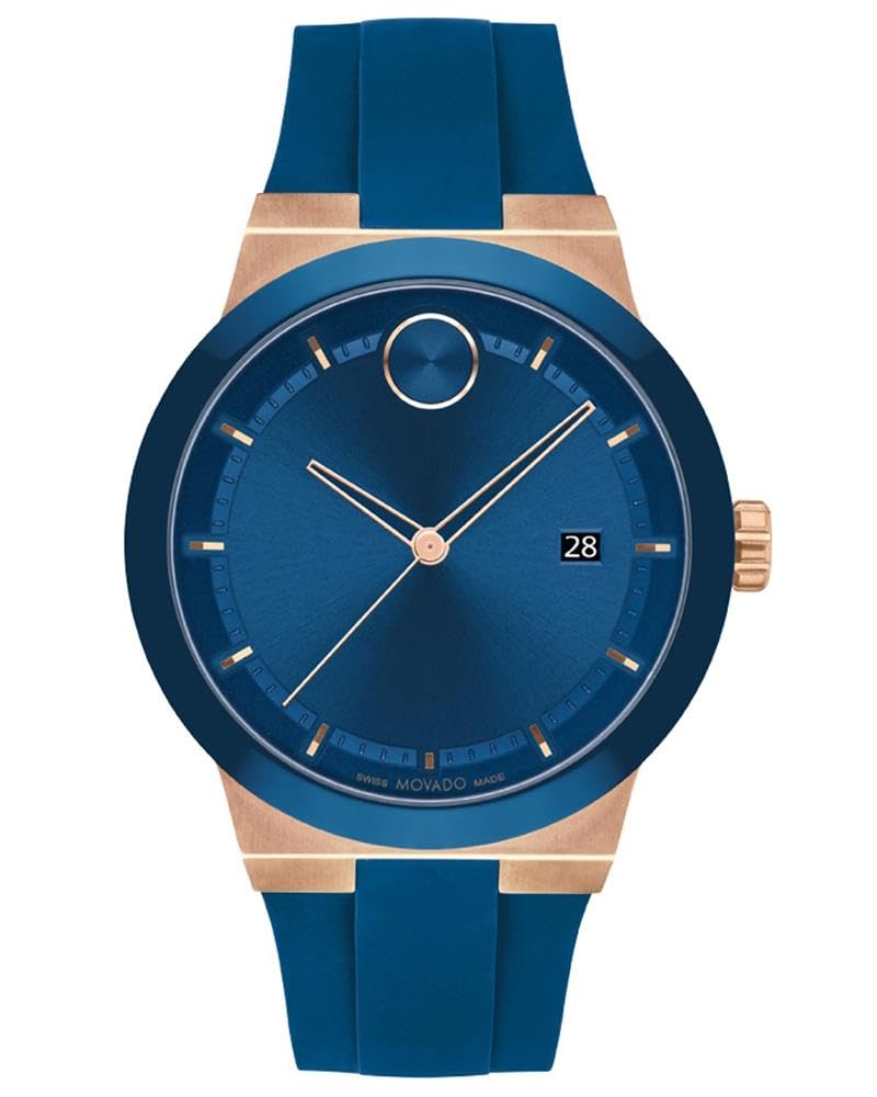 Movado Bold Fusion Swiss Qtz Blue Dial Men's Watch| Silicone Material|Blue Color Band