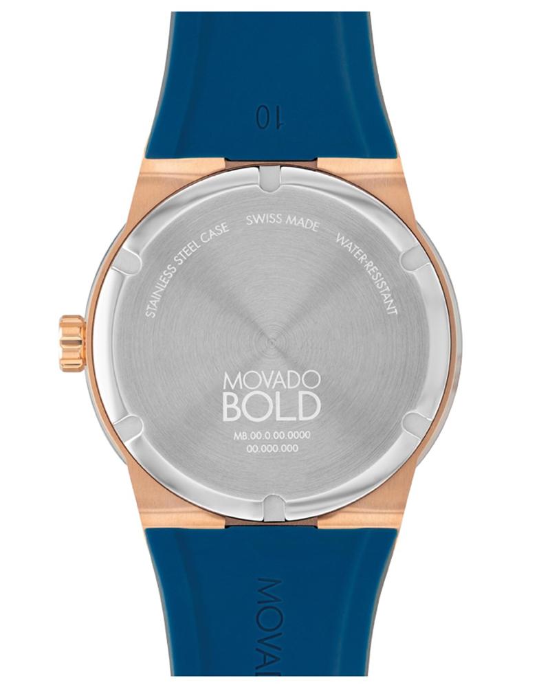 Movado Bold Fusion Swiss Qtz Blue Dial Men's Watch| Silicone Material|Blue Color Band