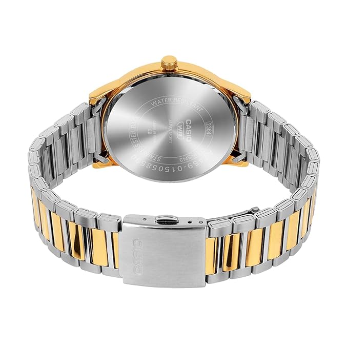 Men Quartz Black Dial Analog Stainless Steel Watch