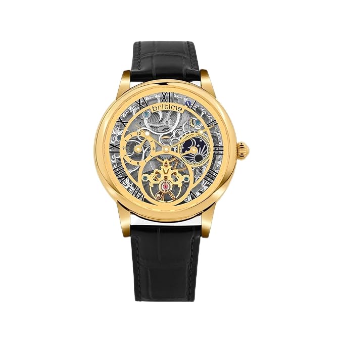 Men Automatic Silver Dial Analog Leather Watch