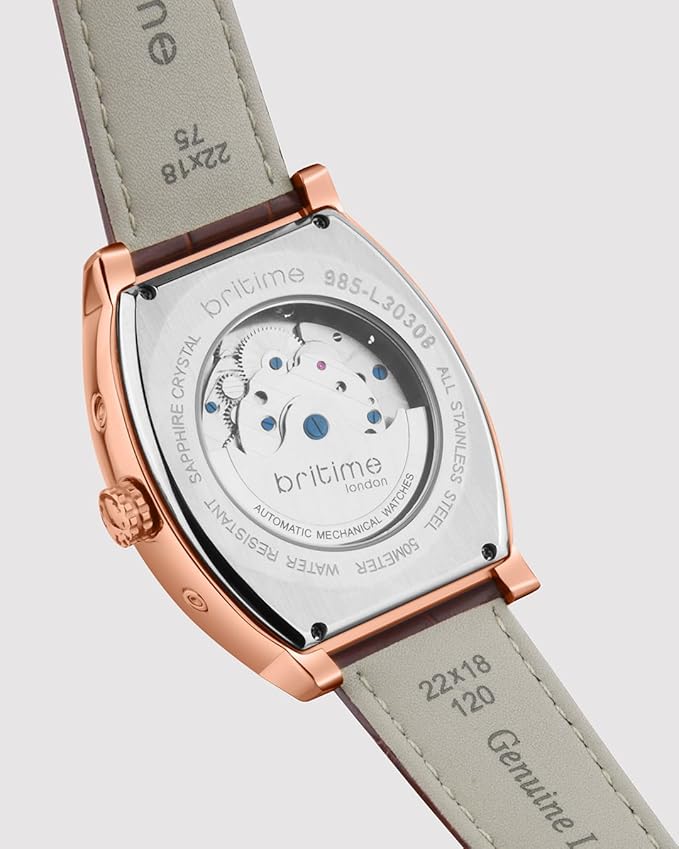 Galaxy Men’s Automatic Watch – White Dial, Brown Leather Strap, Multi-Function Stylish Timepiece for Any Occasion