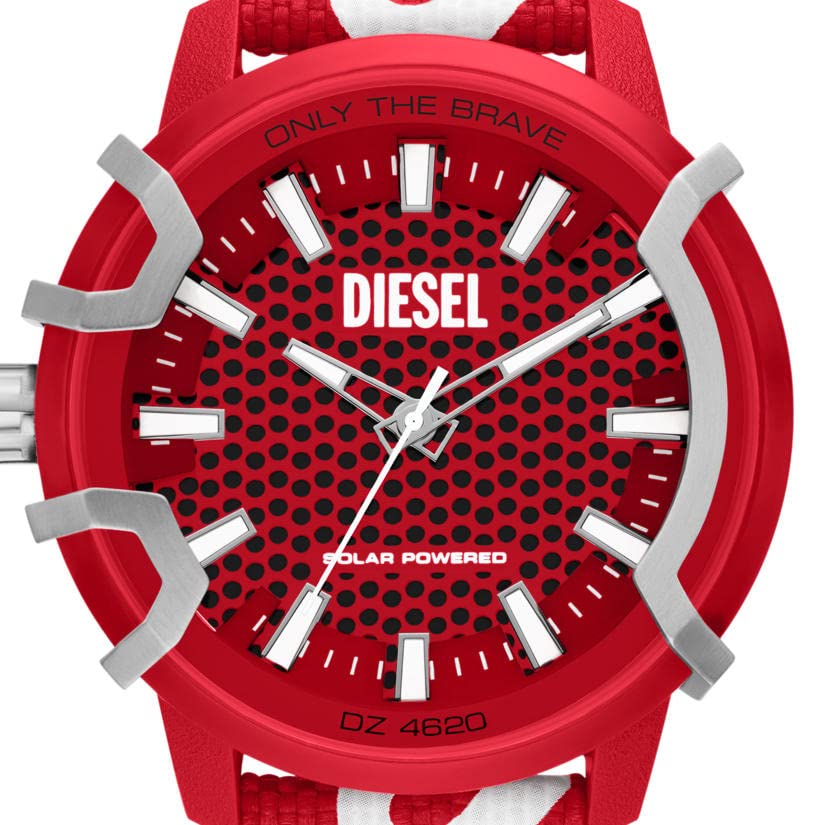 Diesel Nylon Griffed Analog Red Dial Men Watch