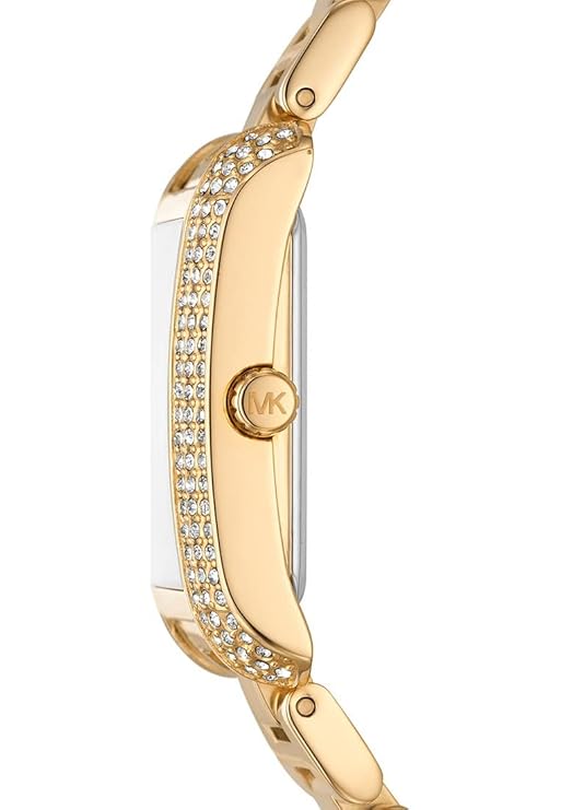 Michael Kors Women's Emery Three-Hand, Gold-Tone Stainless Steel Watch, MK4640, Gold, bracelet