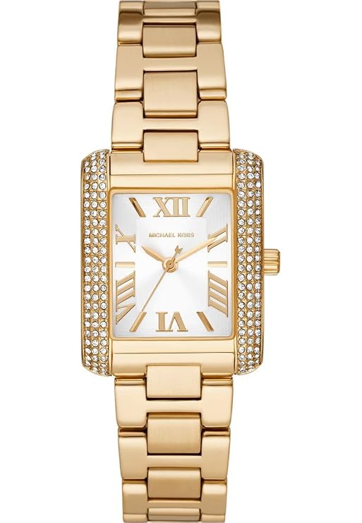 Michael Kors Women's Emery Three-Hand, Gold-Tone Stainless Steel Watch, MK4640, Gold, bracelet