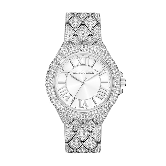 Michael Kors Stainless Steel Analog White Dial Women's Watch-Mk4803, Band Color:Silver