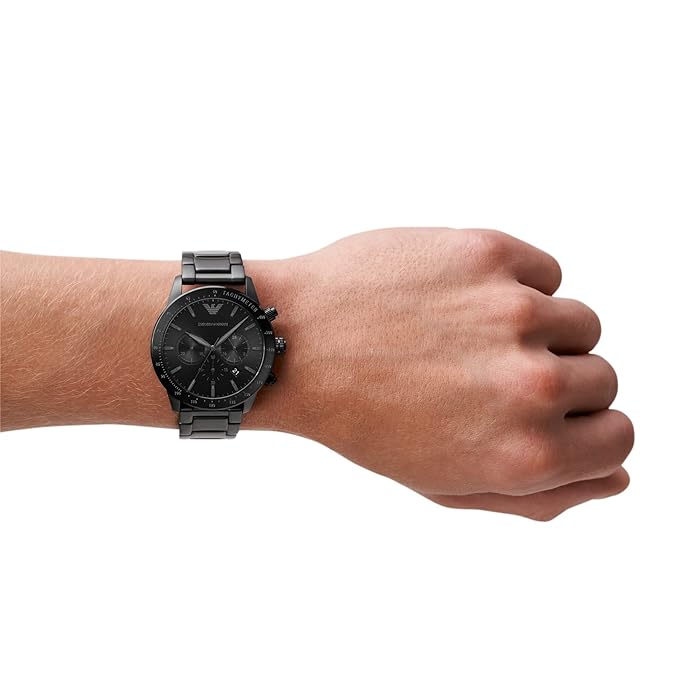 Emporio Armani Stainless Steel Analog Black Dial Men's Watch
