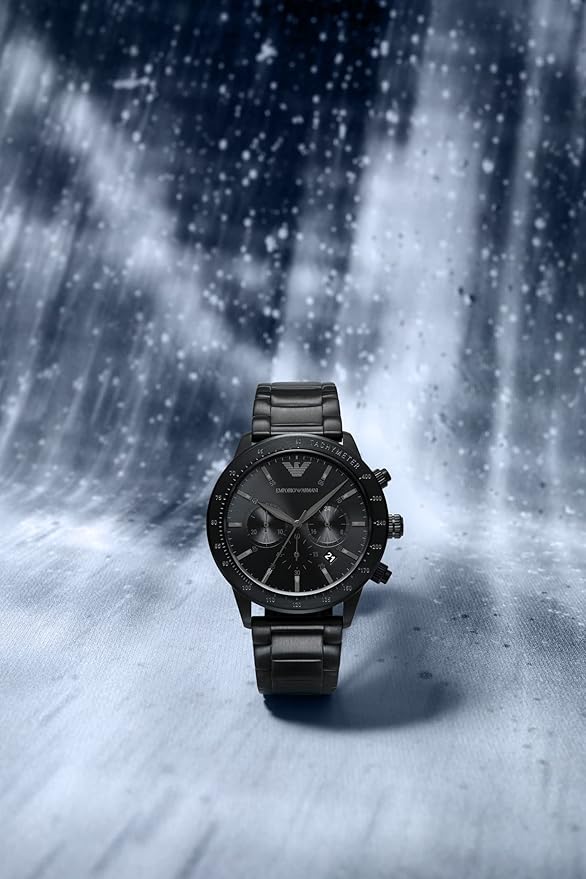 Emporio Armani Stainless Steel Analog Black Dial Men's Watch
