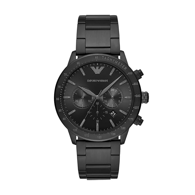 Emporio Armani Stainless Steel Analog Black Dial Men's Watch