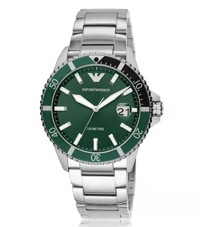 Emporio Armani Diver Analog Green Dial Men's Watch