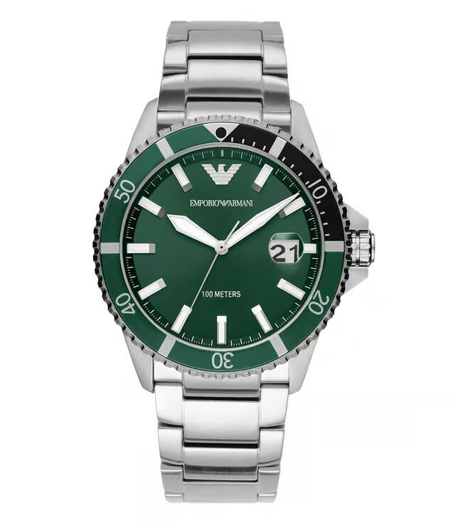Emporio Armani Diver Analog Green Dial Men's Watch
