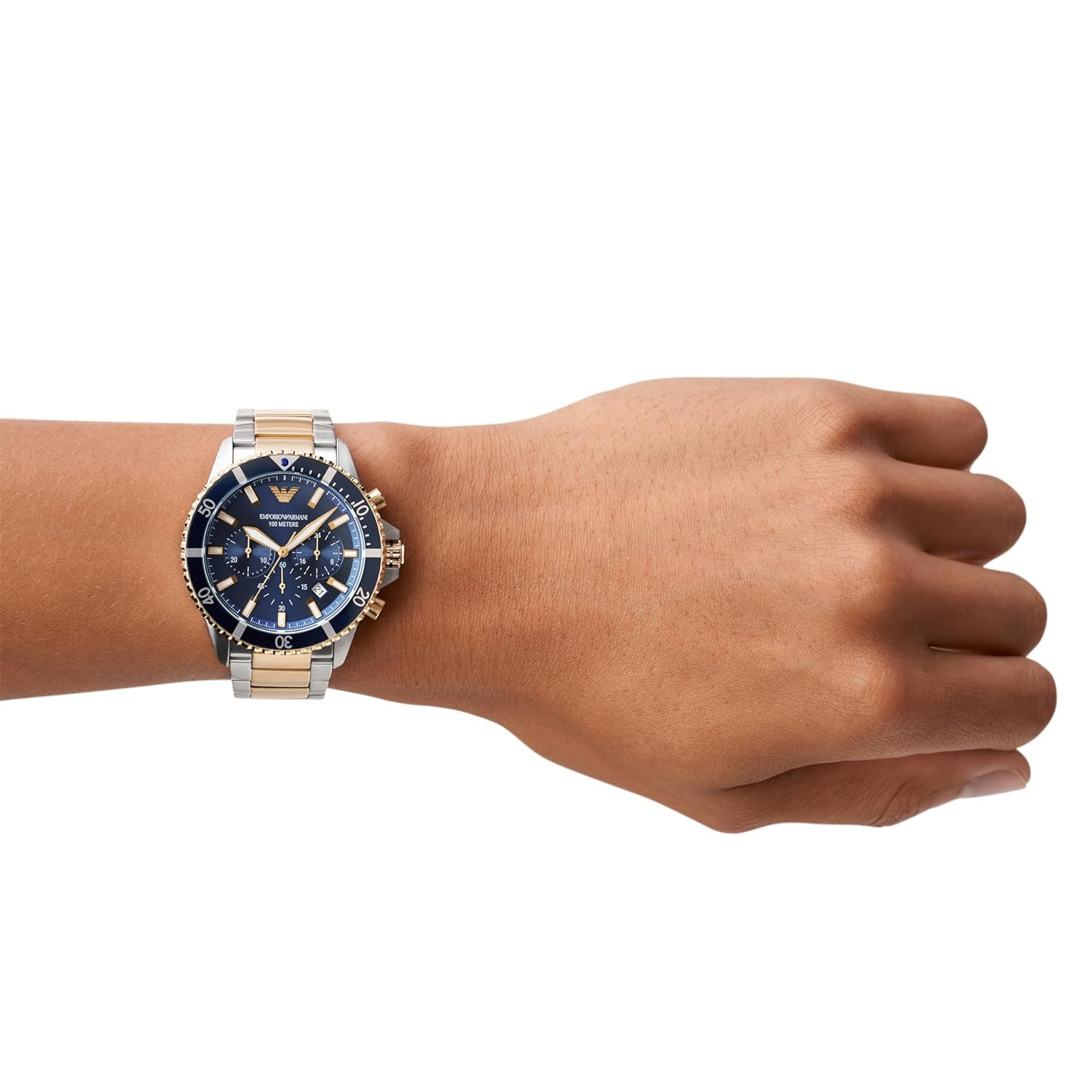 Emporio Armani Analog Blue Dial Men's Watch Stainless Steel, Multicolor Strap