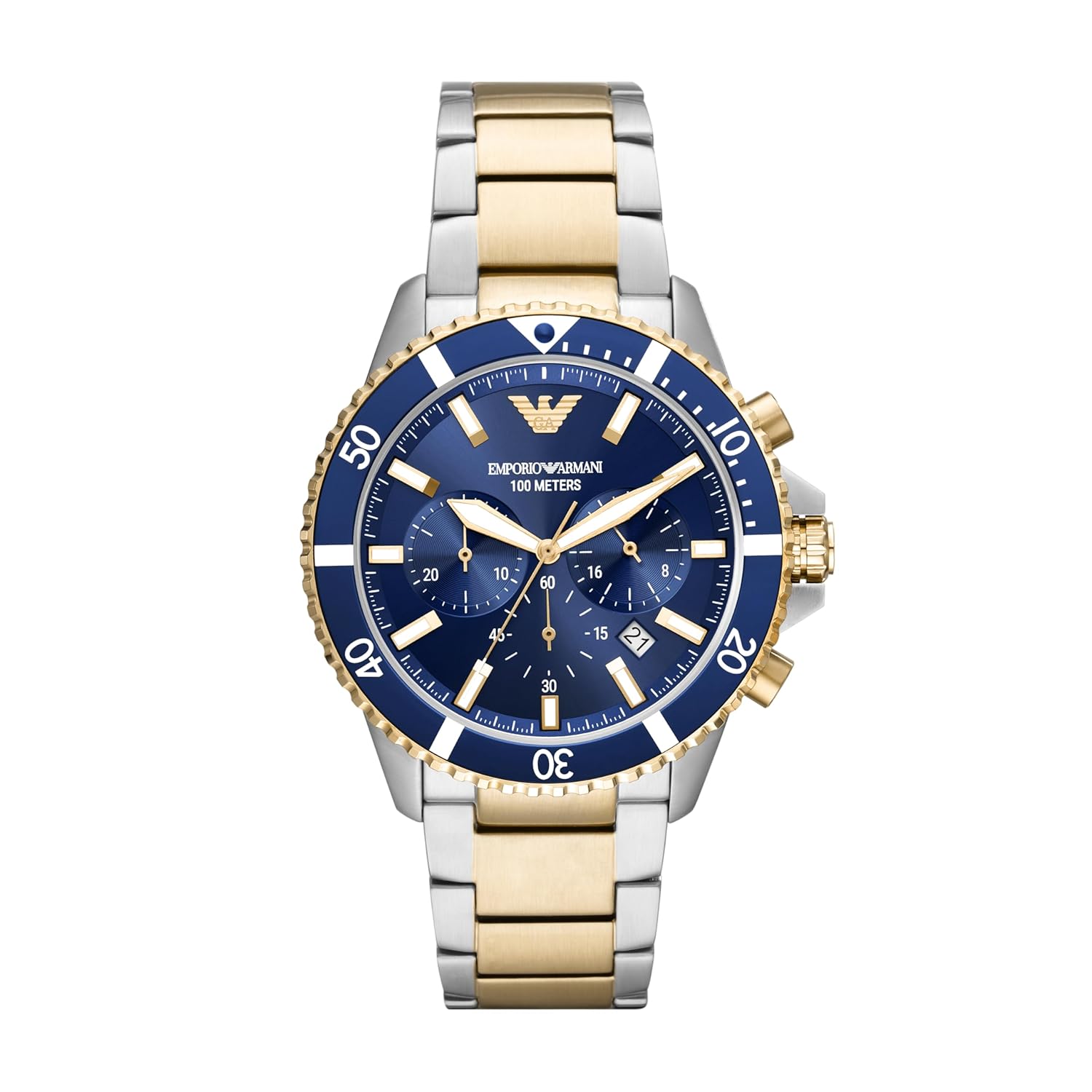 Emporio Armani Analog Blue Dial Men's Watch Stainless Steel, Multicolor Strap