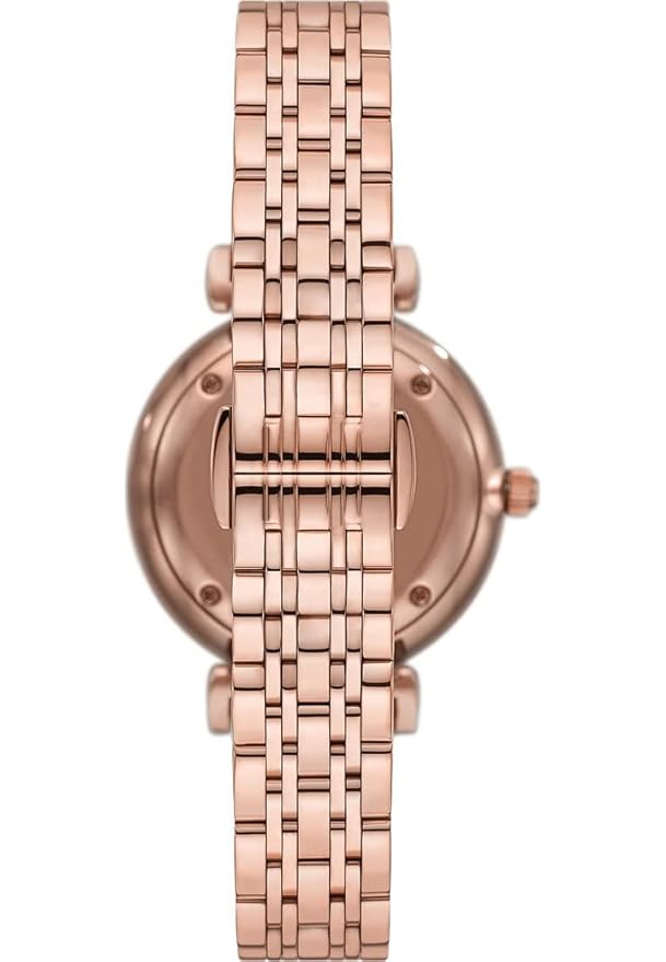 Emporio Armani Watch for Women, Two Hand Movement, 32 mm Rose Gold Stainless Steel Case with a Stainless Steel Strap,Gianni T-bar, bracelet