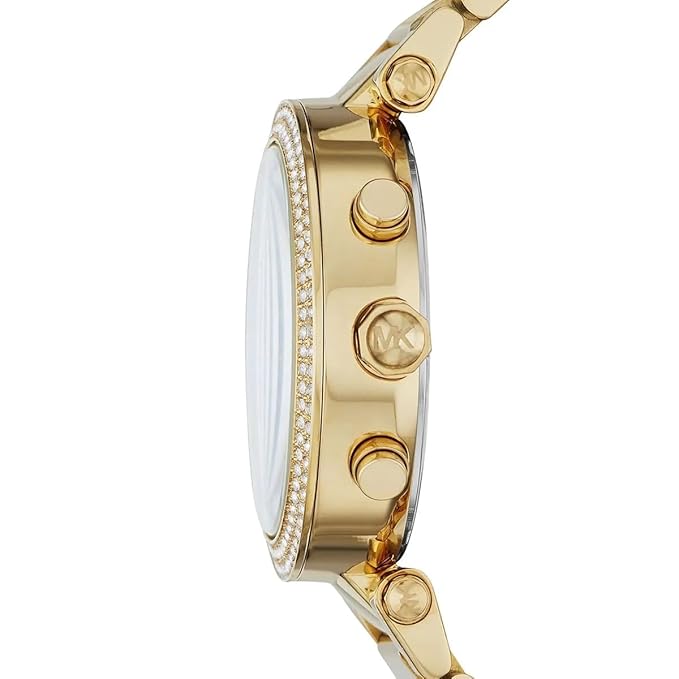 Michael Kors Women Analogue Gold Band Parker Green Dial Steel Watch