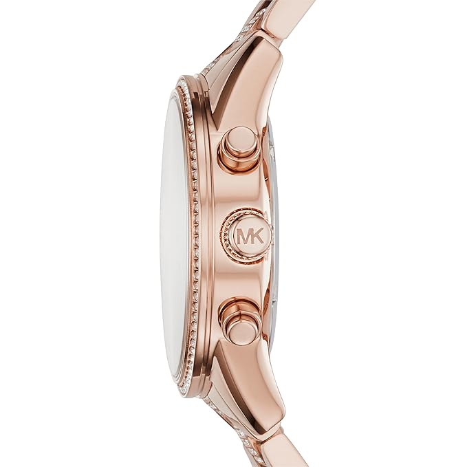 Michael Kors Ritz Analogue Women's Watch (Rose Gold Dial Rose Gold Colored Strap)