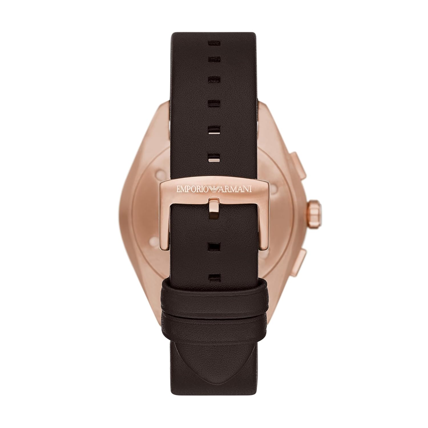 Emporio Armani Leather Analog Blue Dial Men Watch , Brown Band