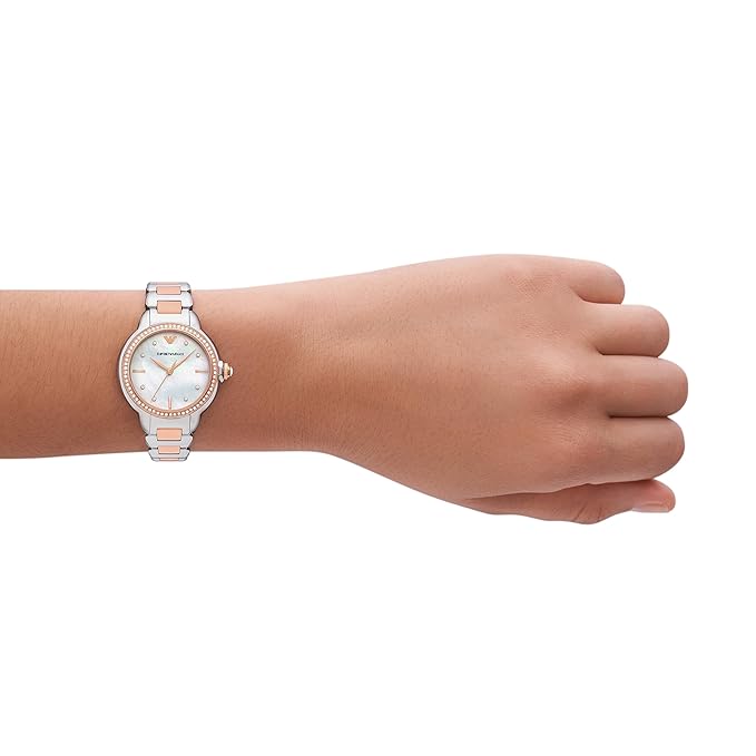 Emporio Armani Analog Off-White Dial Women's Watch