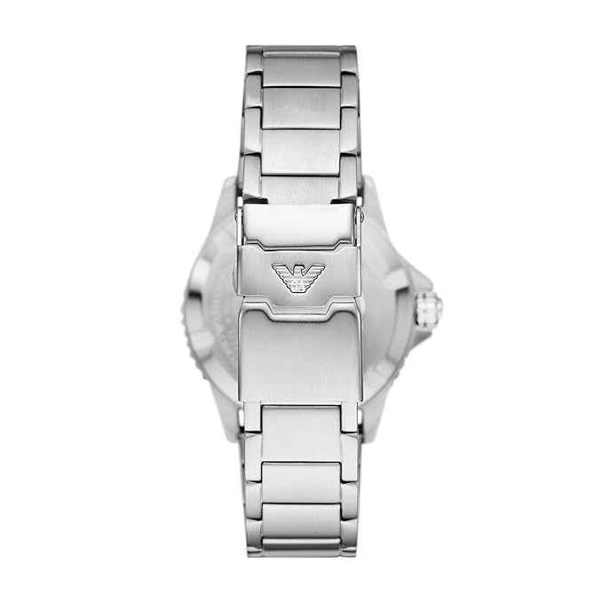 Emporio Armani Stainless Steel Analog Black Dial Men's Watch, Band Color:Black