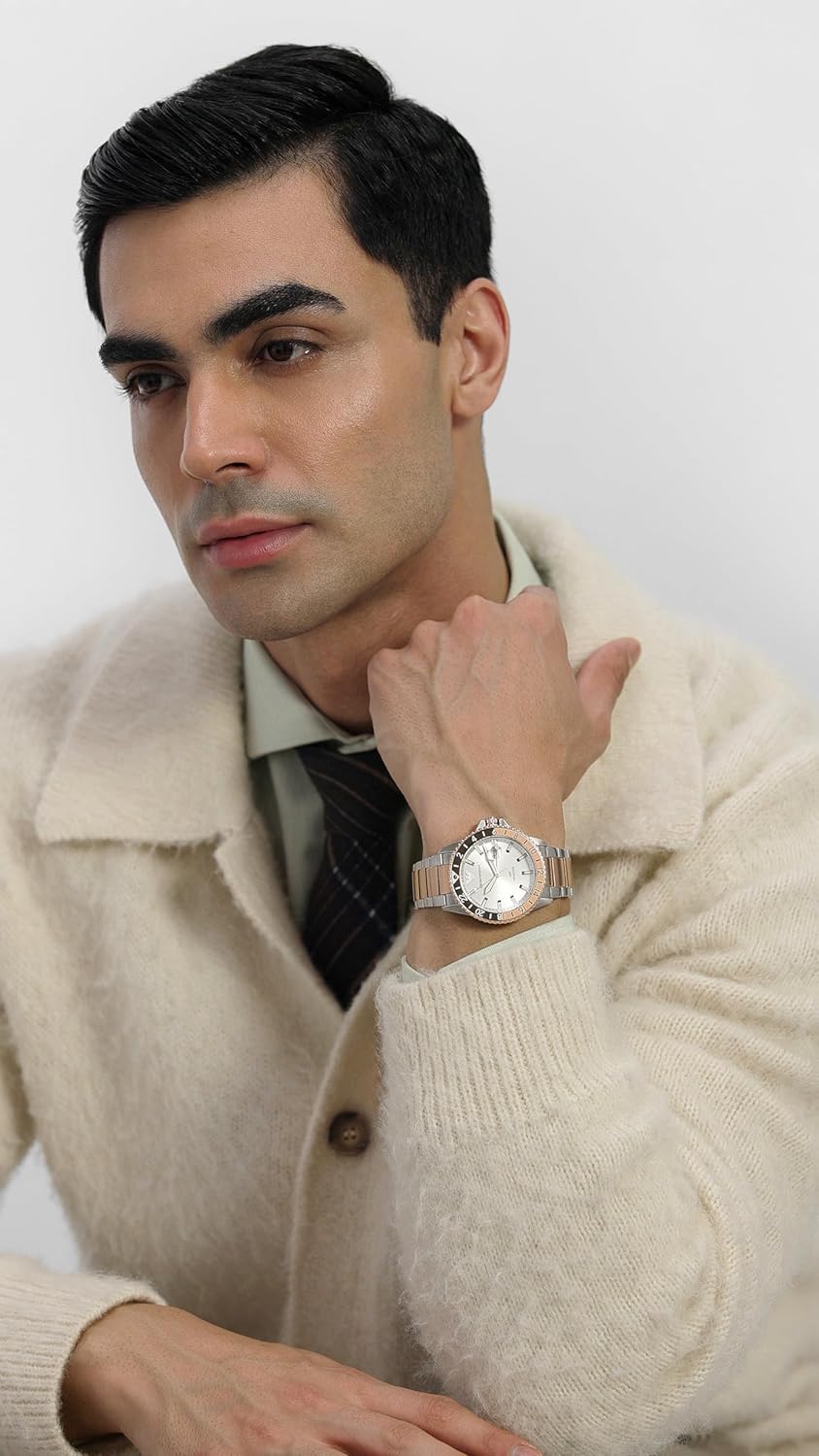 Emporio Armani Stainless Steel Analog White Dial Multicolor Strap Men's Watch