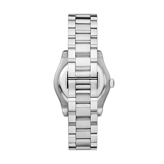 Emporio Armani Stainless Steel Analog Blue Dial Women's Watch, Band Color:Silver