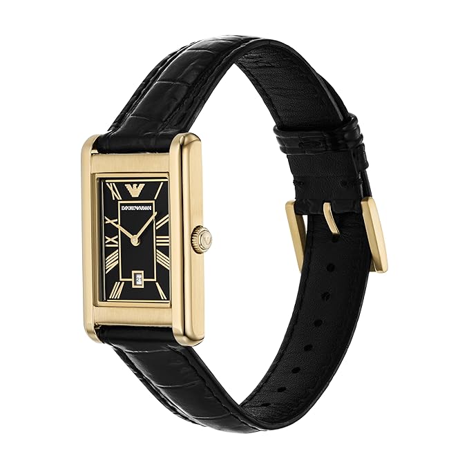 Emporio Armani Black Quartz Leather Watch