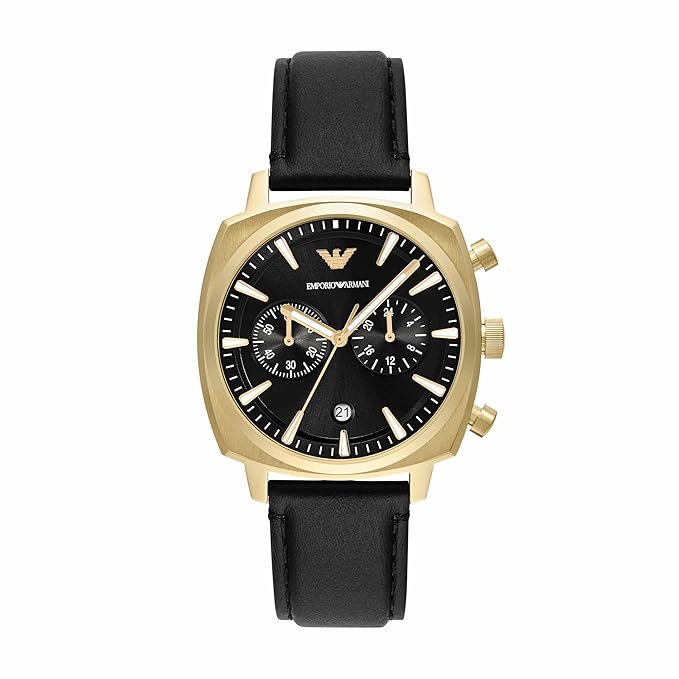 Emporio Armani Black Quartz Leather Watch