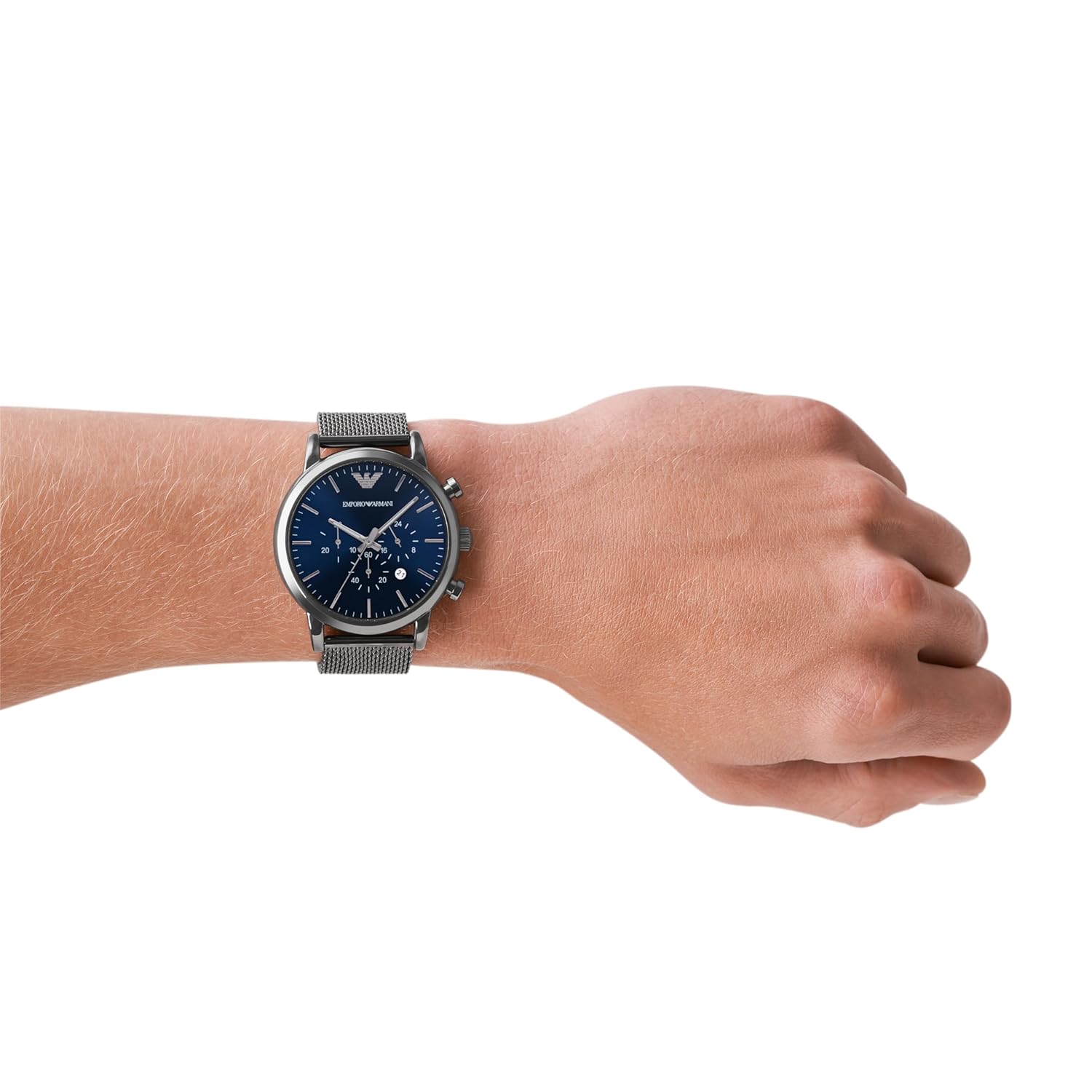 Emporio Armani Analog Blue Dial Men's Watch- Stainless Steel