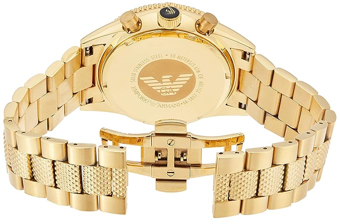Emporio Armani Men's Gold Tone Stainless Steel with Black Dial Watch
