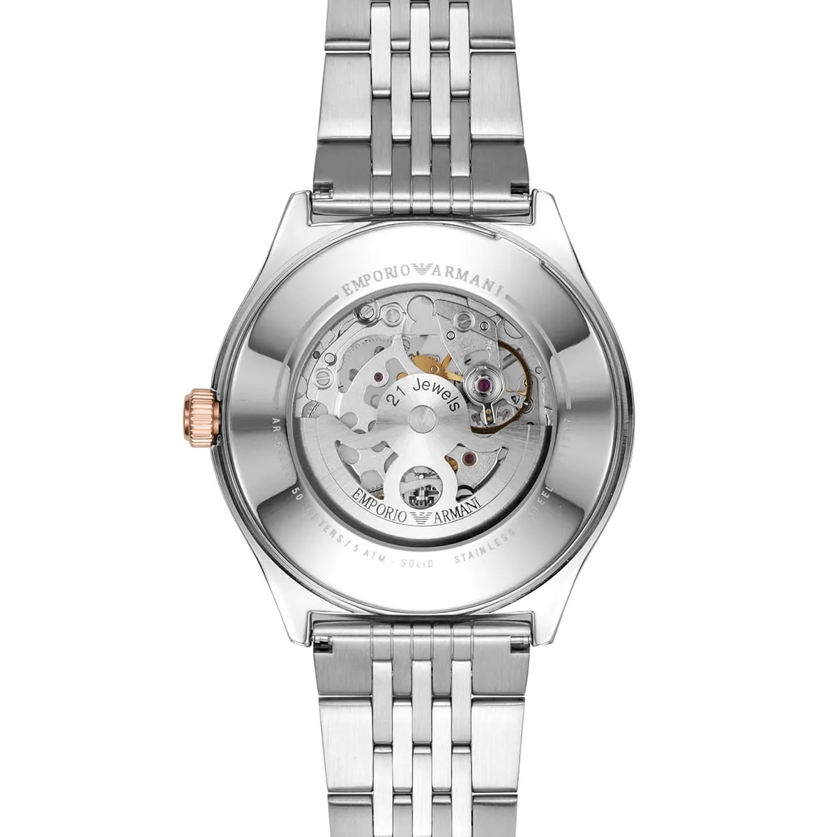 Emporio Armani Men's AR60002 Dress Watch Analog Display Japanese Automatic Silver Watch